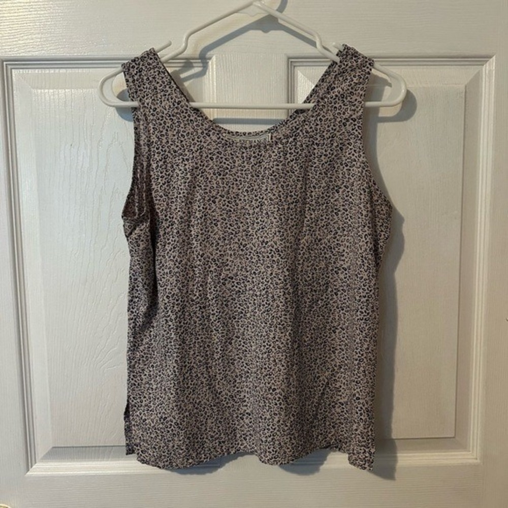 SILK EXCHANGE Vintage Leopard Print Cropped Tank Top